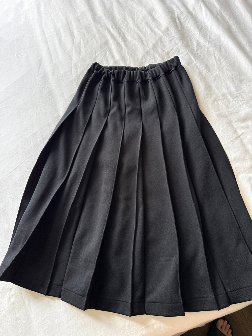Comme des Garcons Black Pleated A-Line Skirt